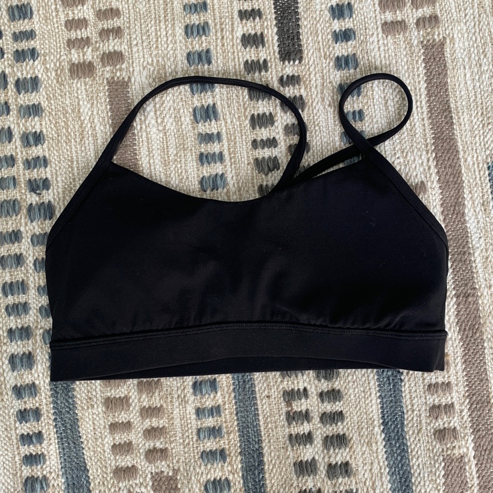 Lululemon barely worn Black FLOW Y BRA Nulu